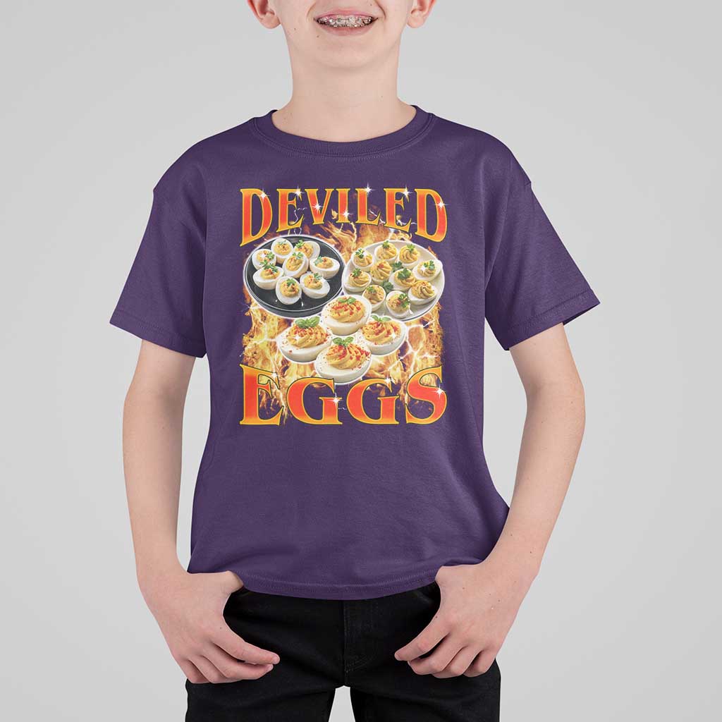 Deviled Eggs T Shirt For Kid Vintage 90s Thanksgiving Funny Foodie Bootleg Graphic