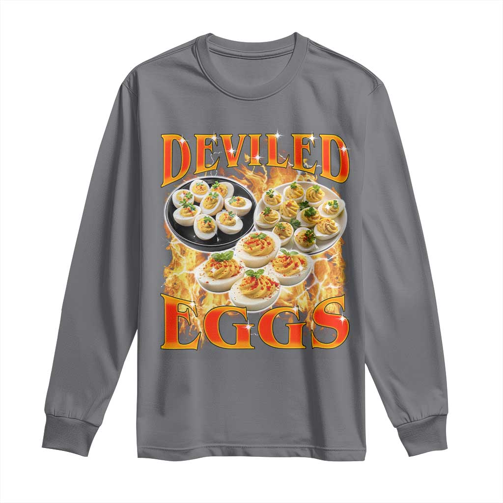 Deviled Eggs Long Sleeve Shirt Vintage 90s Thanksgiving Funny Foodie Bootleg Graphic