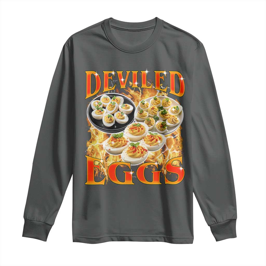 Deviled Eggs Long Sleeve Shirt Vintage 90s Thanksgiving Funny Foodie Bootleg Graphic