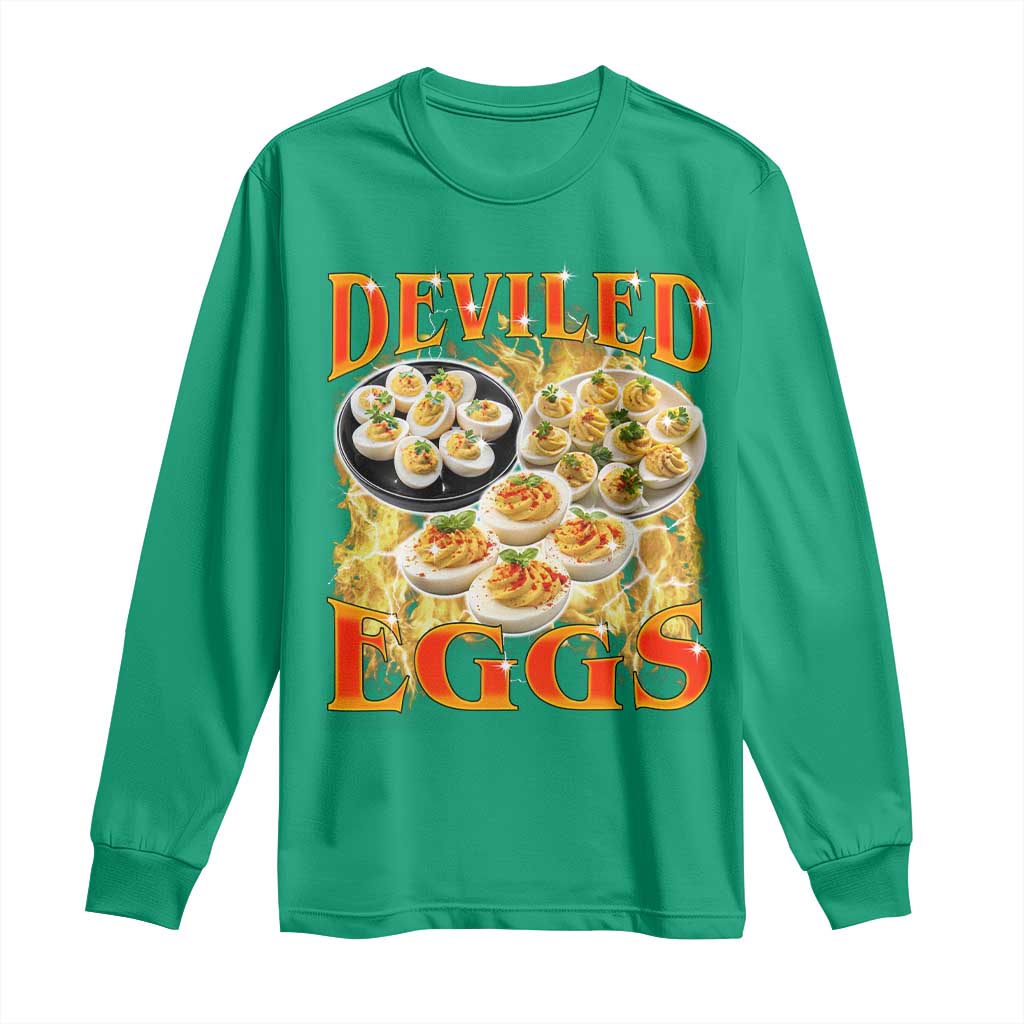Deviled Eggs Long Sleeve Shirt Vintage 90s Thanksgiving Funny Foodie Bootleg Graphic