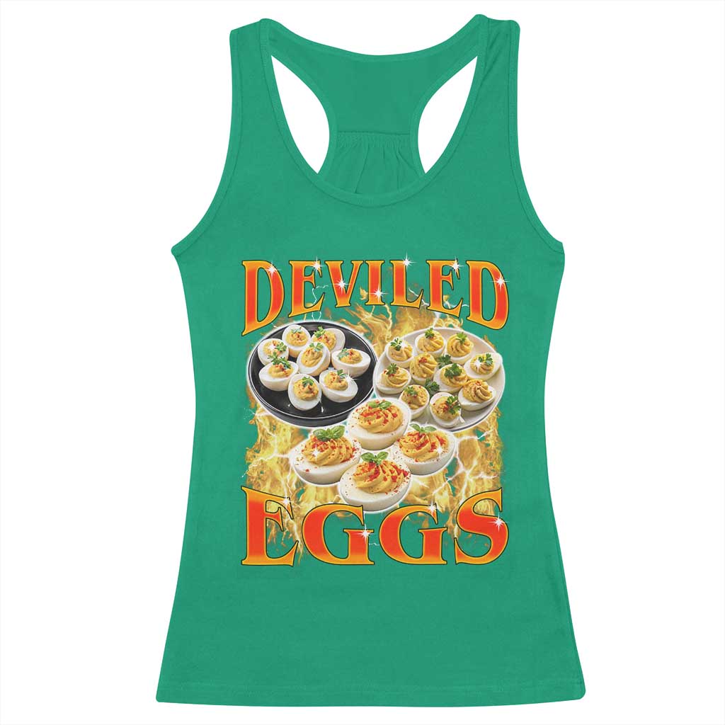 Deviled Eggs Racerback Tank Top Vintage 90s Thanksgiving Funny Foodie Bootleg Graphic