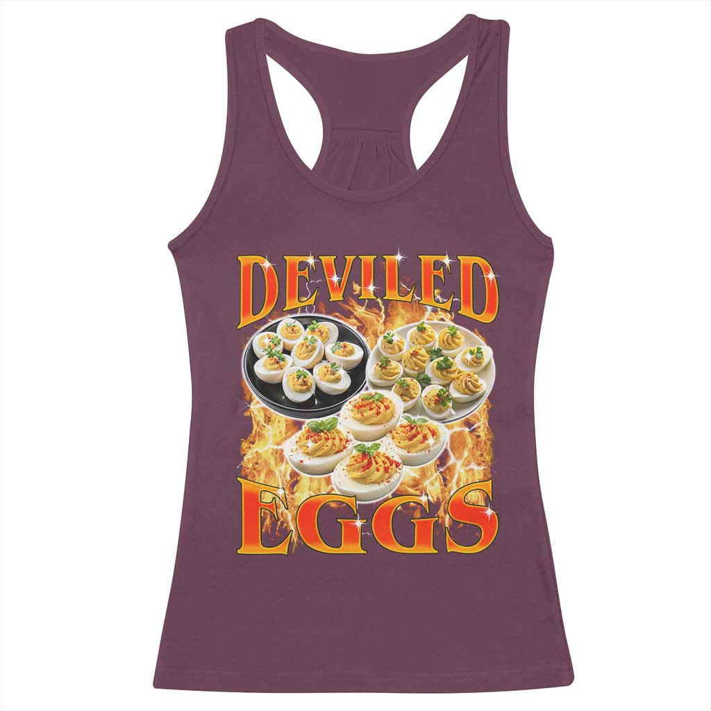 Deviled Eggs Racerback Tank Top Vintage 90s Thanksgiving Funny Foodie Bootleg Graphic