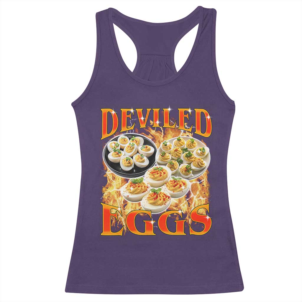 Deviled Eggs Racerback Tank Top Vintage 90s Thanksgiving Funny Foodie Bootleg Graphic