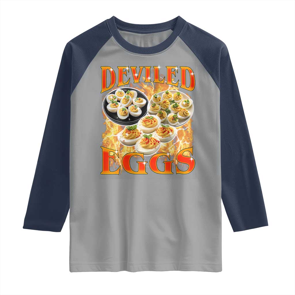 Deviled Eggs Raglan Shirt Vintage 90s Thanksgiving Funny Foodie Bootleg Graphic