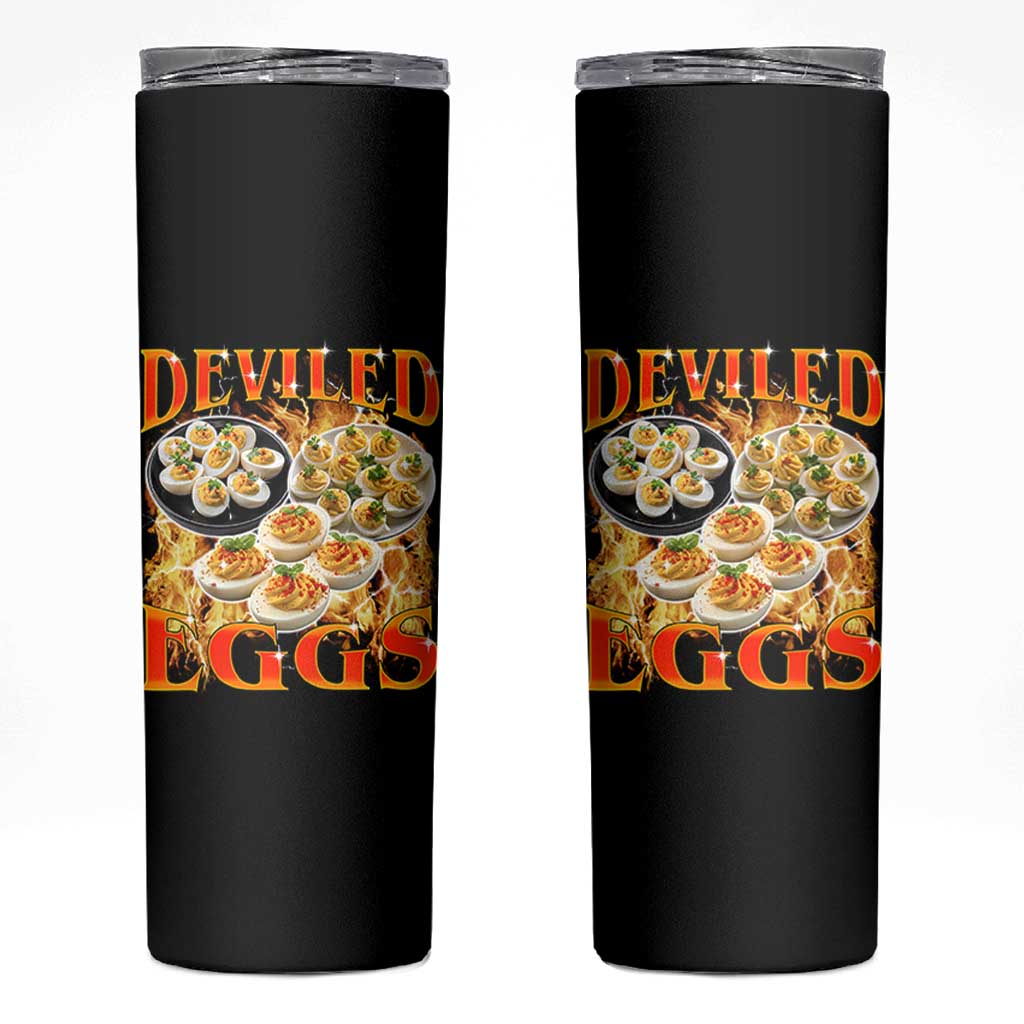 Deviled Eggs Skinny Tumbler Vintage 90s Thanksgiving Funny Foodie Bootleg Graphic