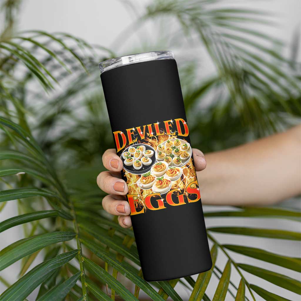 Deviled Eggs Skinny Tumbler Vintage 90s Thanksgiving Funny Foodie Bootleg Graphic