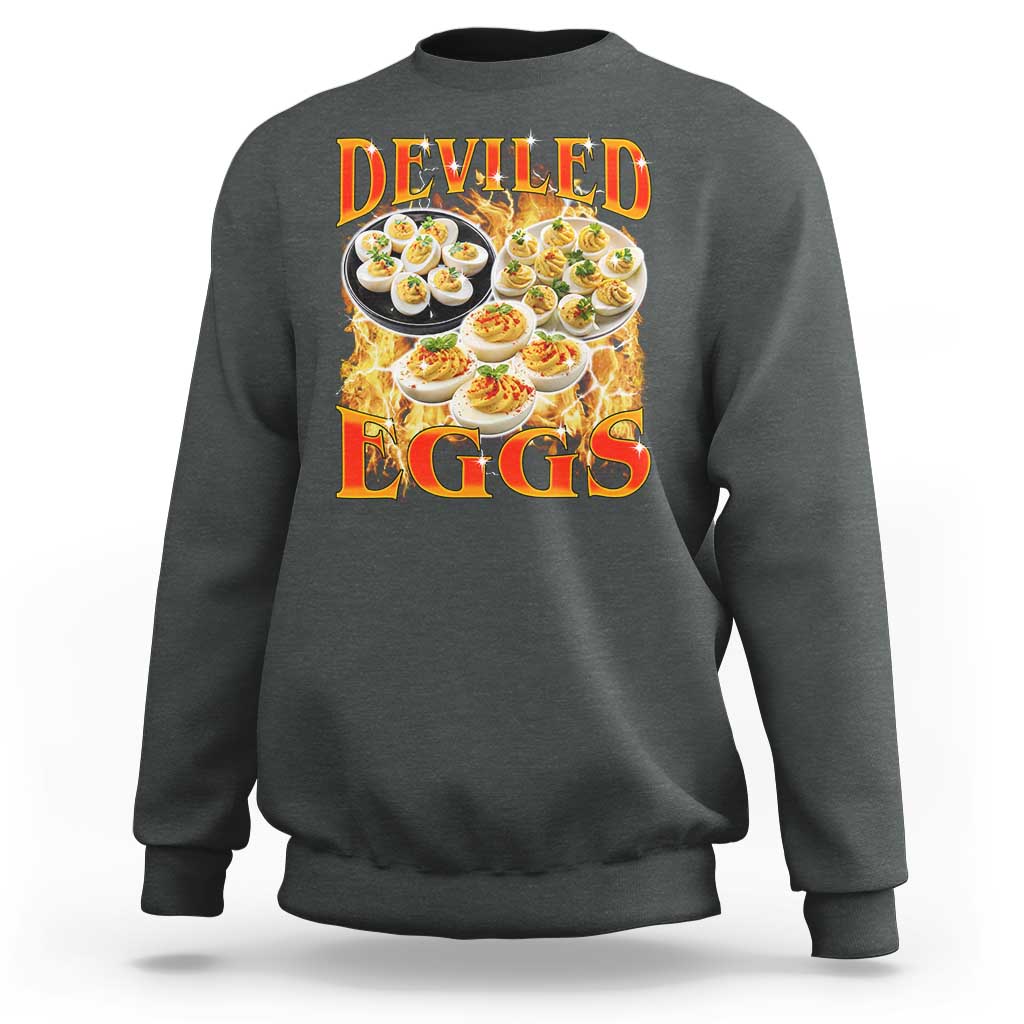 Deviled Eggs Sweatshirt Vintage 90s Thanksgiving Funny Foodie Bootleg Graphic