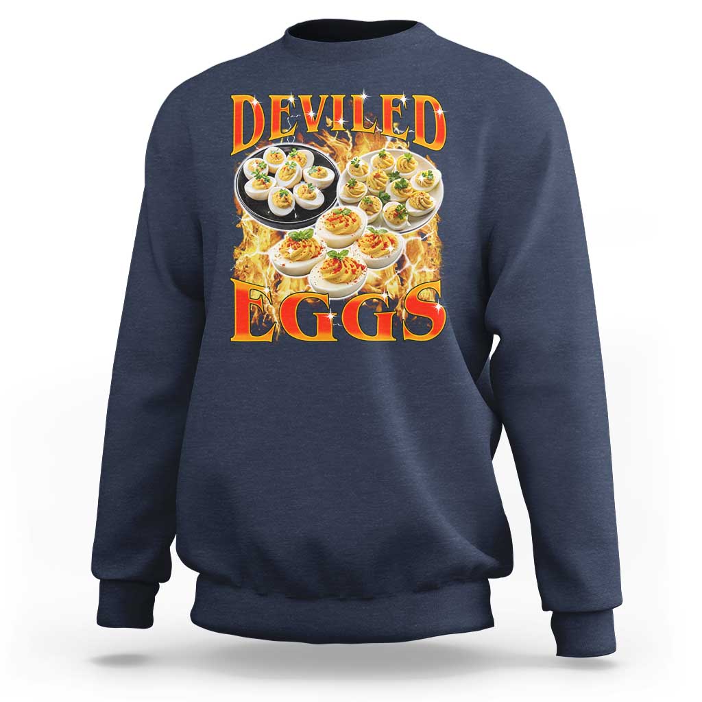 Deviled Eggs Sweatshirt Vintage 90s Thanksgiving Funny Foodie Bootleg Graphic