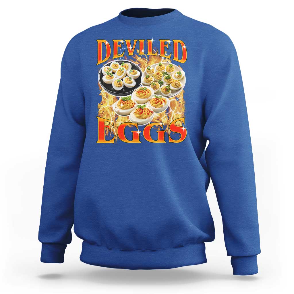 Deviled Eggs Sweatshirt Vintage 90s Thanksgiving Funny Foodie Bootleg Graphic