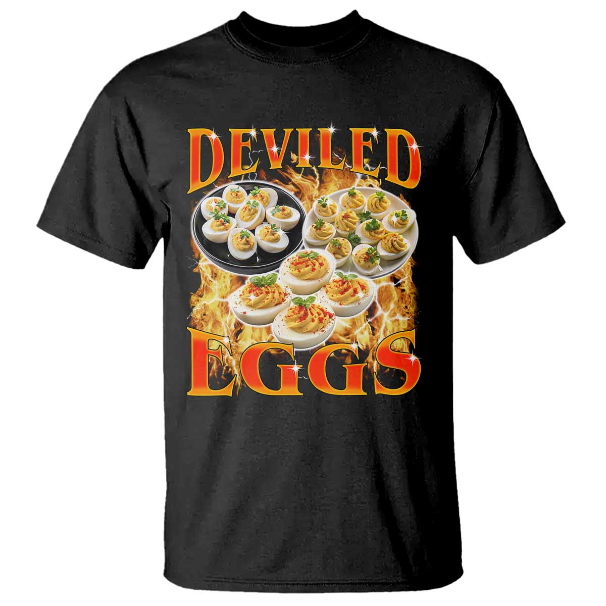 Deviled Eggs T Shirt Vintage 90s Thanksgiving Funny Foodie Bootleg Graphic