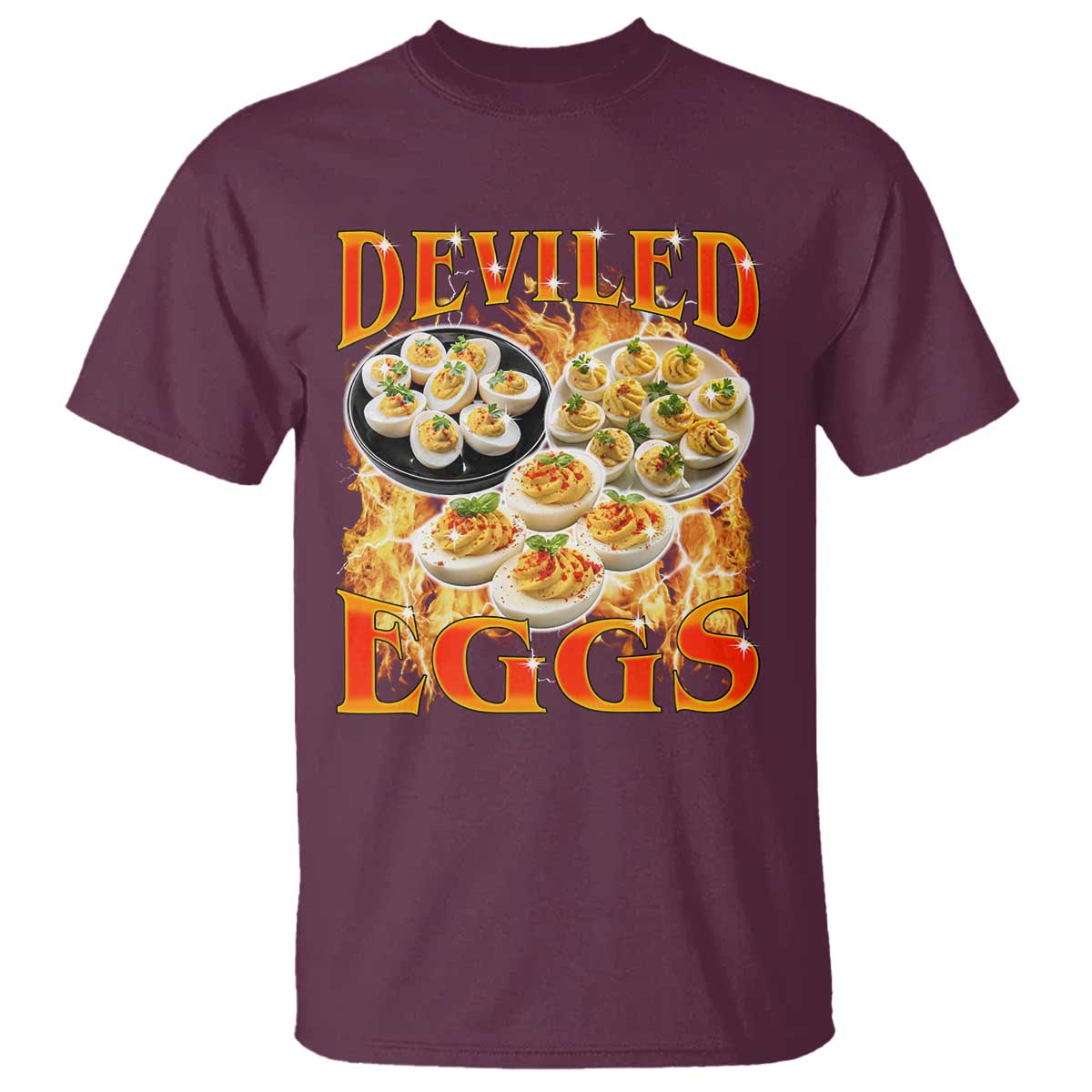 Deviled Eggs T Shirt Vintage 90s Thanksgiving Funny Foodie Bootleg Graphic