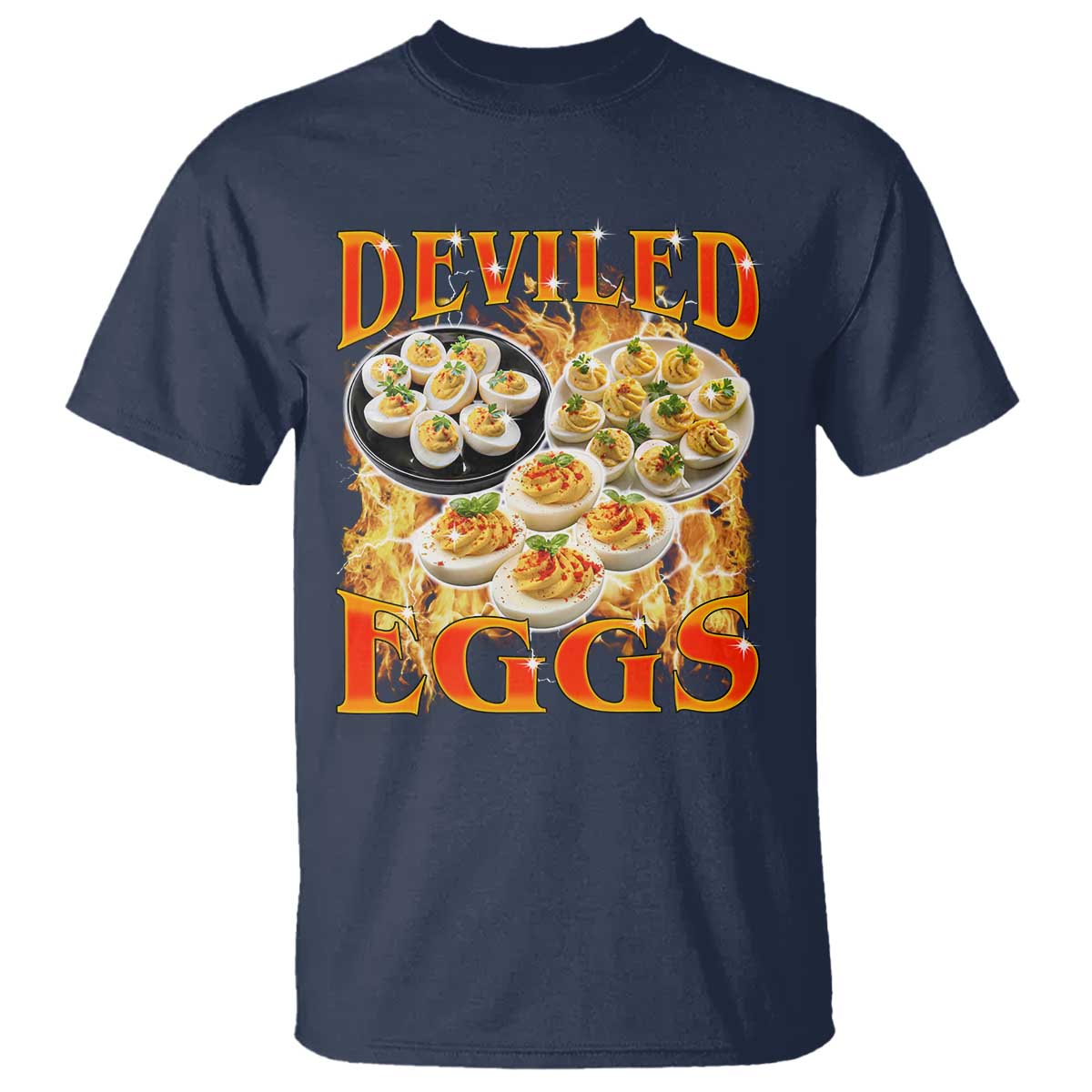 Deviled Eggs T Shirt Vintage 90s Thanksgiving Funny Foodie Bootleg Graphic
