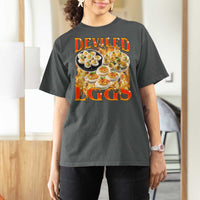 Deviled Eggs T Shirt For Women Vintage 90s Thanksgiving Funny Foodie Bootleg Graphic