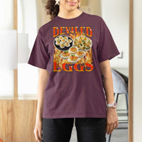 Deviled Eggs T Shirt For Women Vintage 90s Thanksgiving Funny Foodie Bootleg Graphic