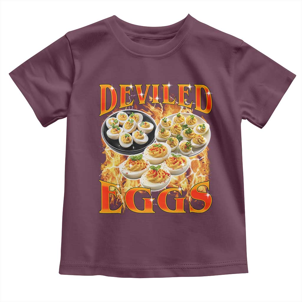 Deviled Eggs Toddler T Shirt Vintage 90s Thanksgiving Funny Foodie Bootleg Graphic