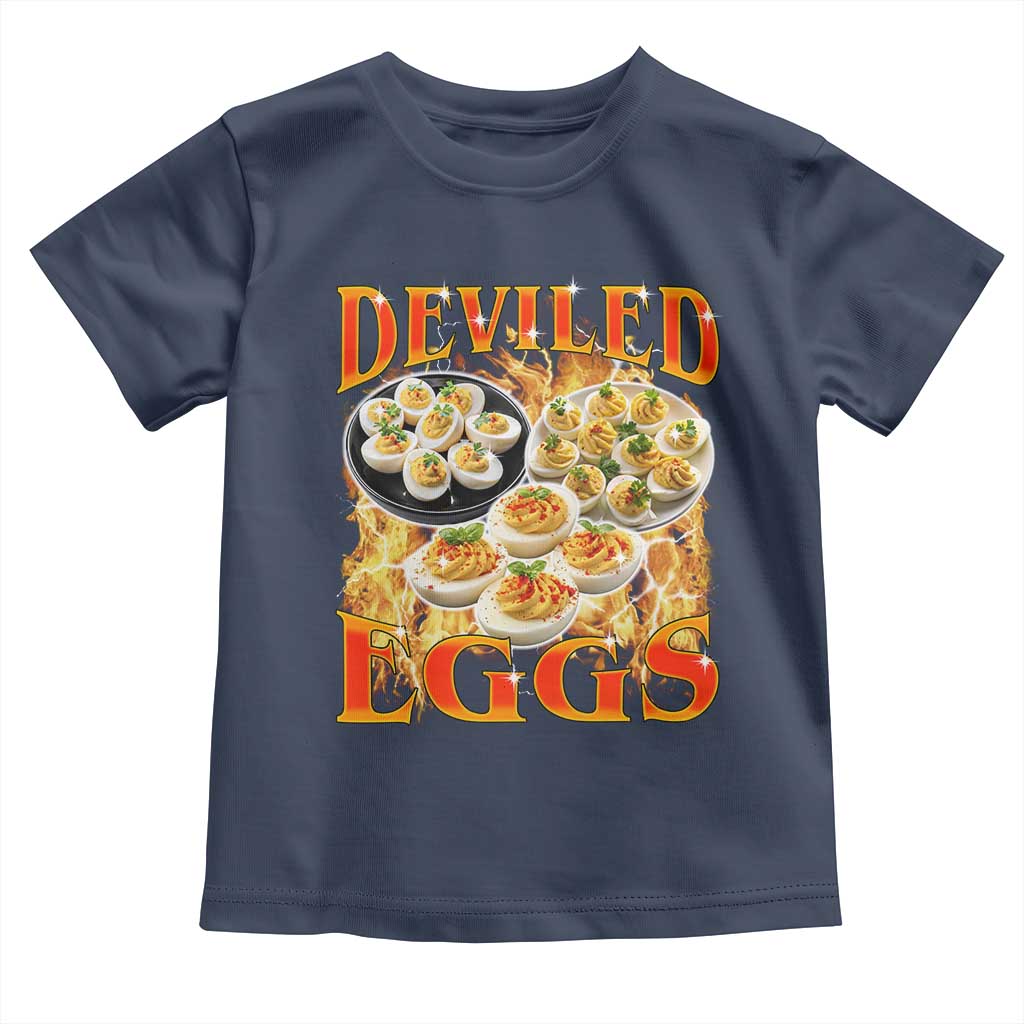 Deviled Eggs Toddler T Shirt Vintage 90s Thanksgiving Funny Foodie Bootleg Graphic