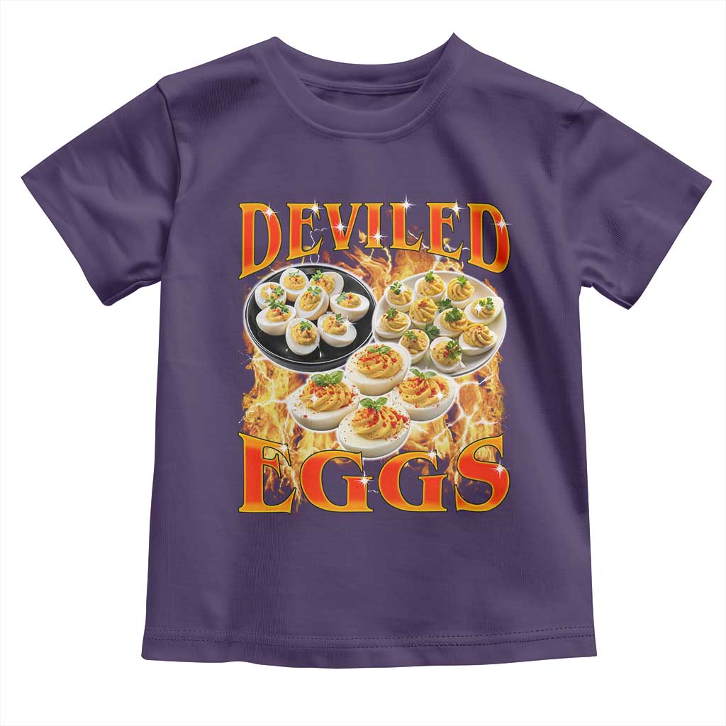 Deviled Eggs Toddler T Shirt Vintage 90s Thanksgiving Funny Foodie Bootleg Graphic