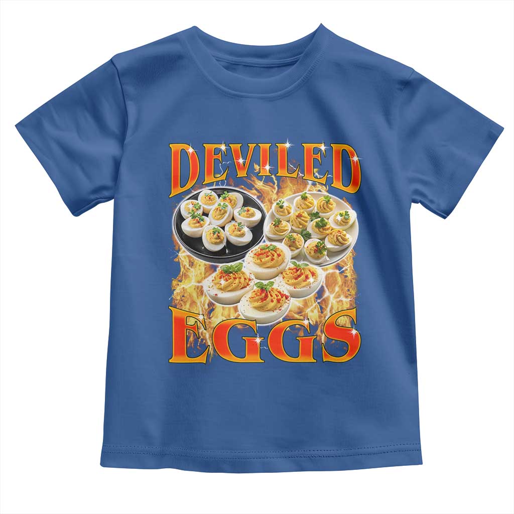 Deviled Eggs Toddler T Shirt Vintage 90s Thanksgiving Funny Foodie Bootleg Graphic