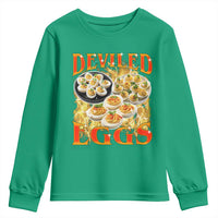 Deviled Eggs Youth Sweatshirt Vintage 90s Thanksgiving Funny Foodie Bootleg Graphic