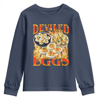 Deviled Eggs Youth Sweatshirt Vintage 90s Thanksgiving Funny Foodie Bootleg Graphic