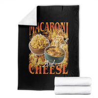 Macaroni And Cheese Meme Throw Blanket Vintage 90s Style Funny Foodie Bootleg Graphic