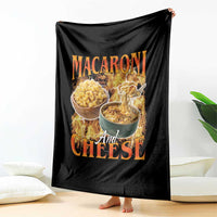 Macaroni And Cheese Meme Throw Blanket Vintage 90s Style Funny Foodie Bootleg Graphic
