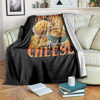 Macaroni And Cheese Meme Throw Blanket Vintage 90s Style Funny Foodie Bootleg Graphic