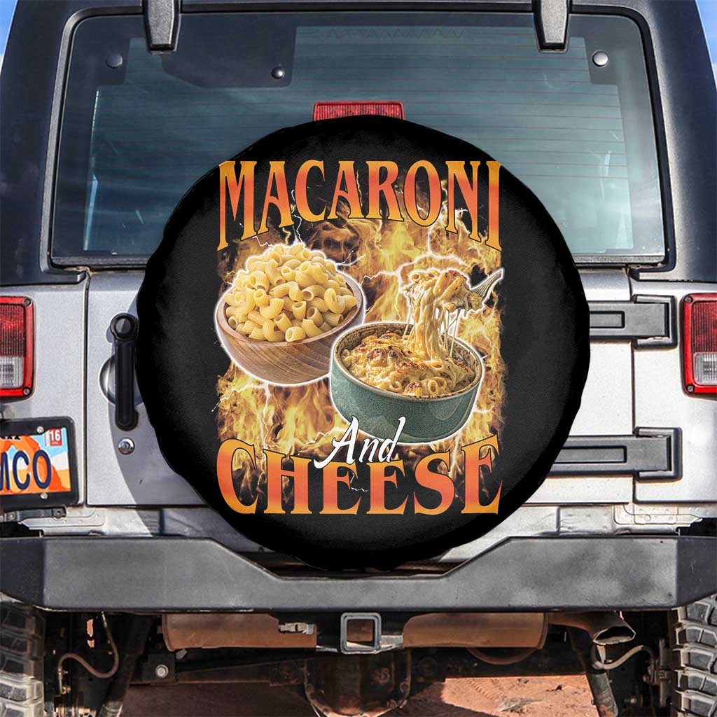 Macaroni And Cheese Meme Spare Tire Cover Vintage 90s Style Funny Foodie Bootleg Graphic