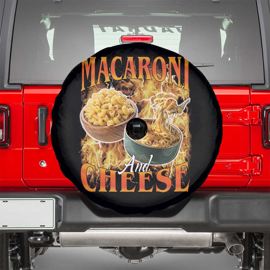 Macaroni And Cheese Meme Spare Tire Cover Vintage 90s Style Funny Foodie Bootleg Graphic