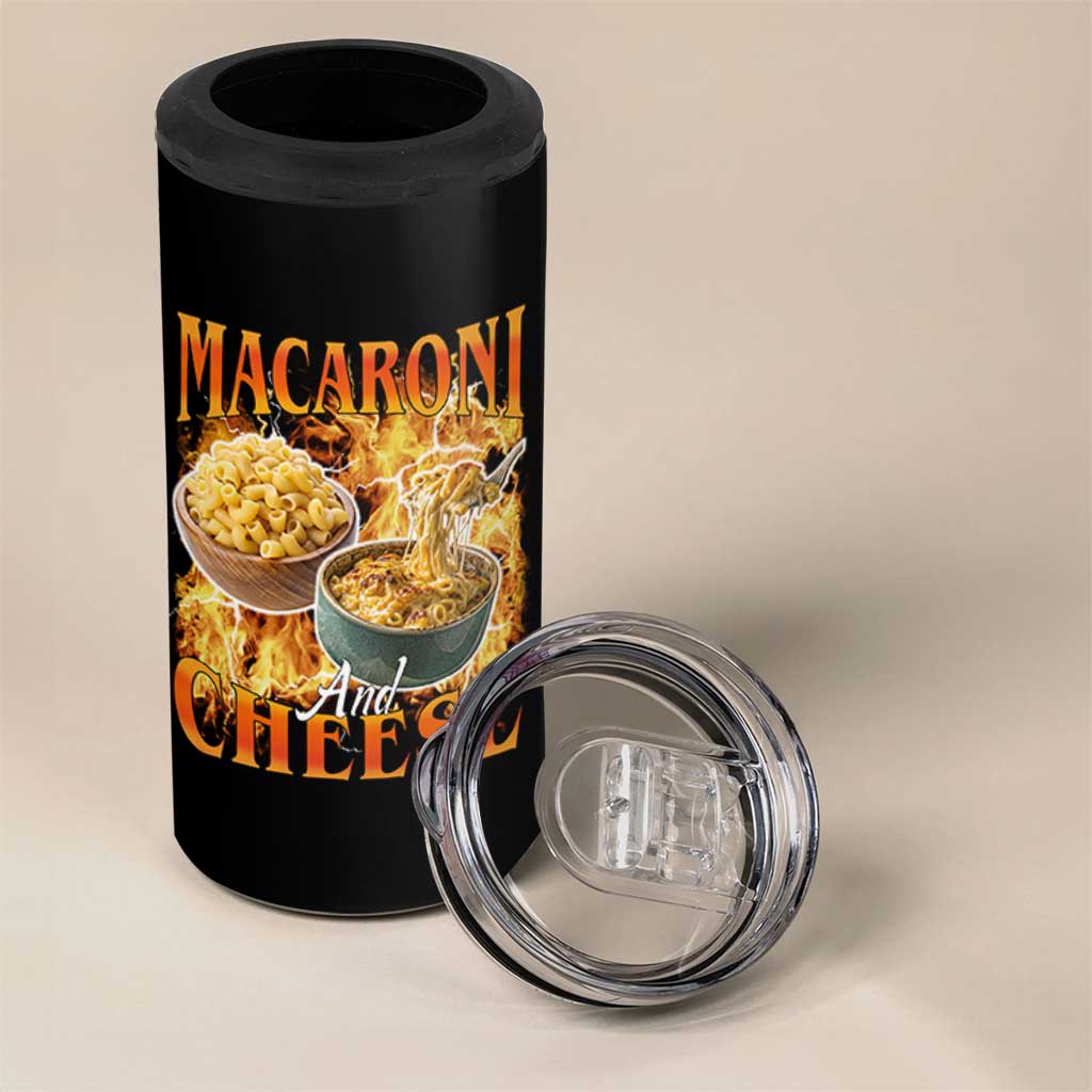 Macaroni And Cheese Meme 4 in 1 Can Cooler Tumbler Vintage 90s Style Funny Foodie Bootleg Graphic