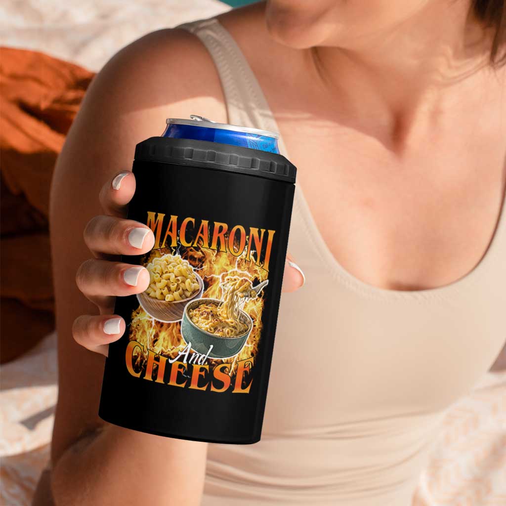 Macaroni And Cheese Meme 4 in 1 Can Cooler Tumbler Vintage 90s Style Funny Foodie Bootleg Graphic