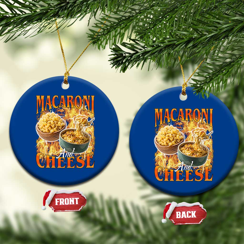 Macaroni And Cheese Meme Ceramic Ornament Vintage 90s Style Funny Foodie Bootleg Graphic