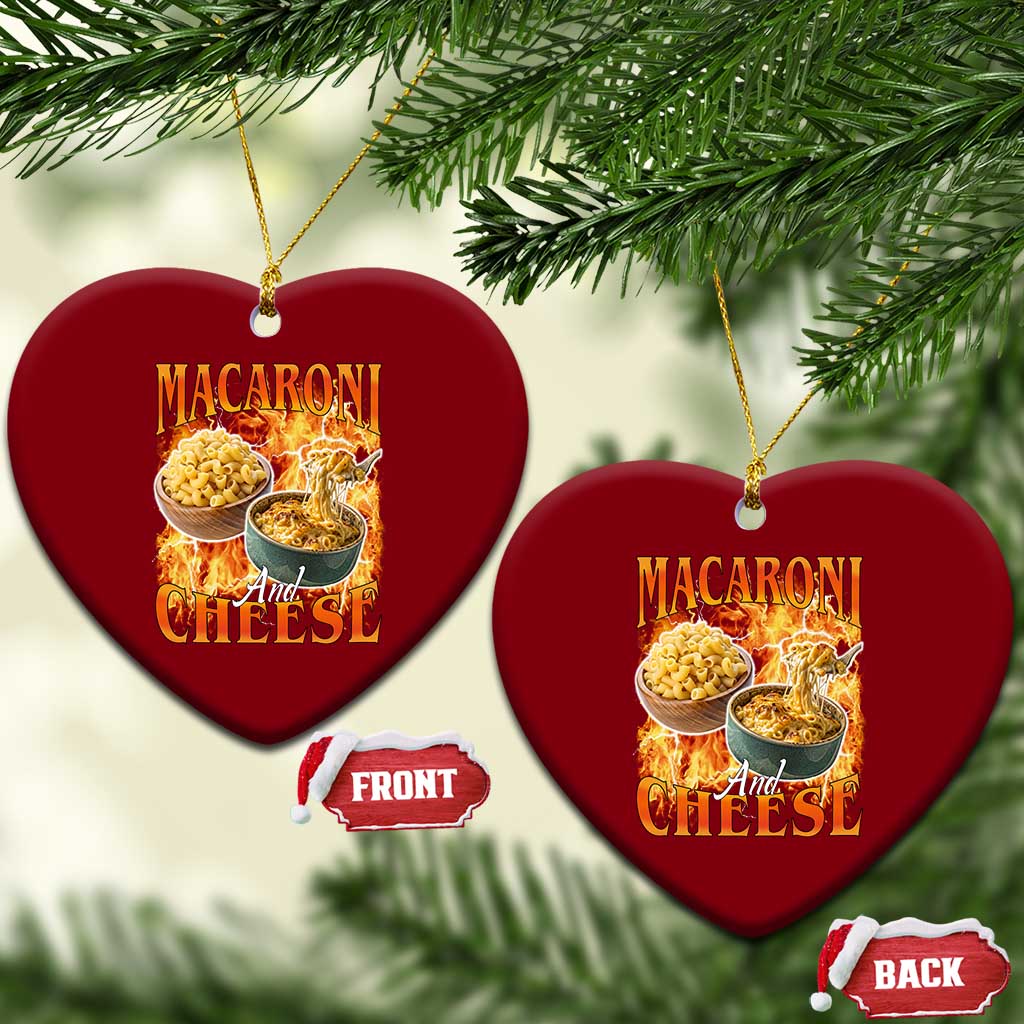 Macaroni And Cheese Meme Ceramic Ornament Vintage 90s Style Funny Foodie Bootleg Graphic