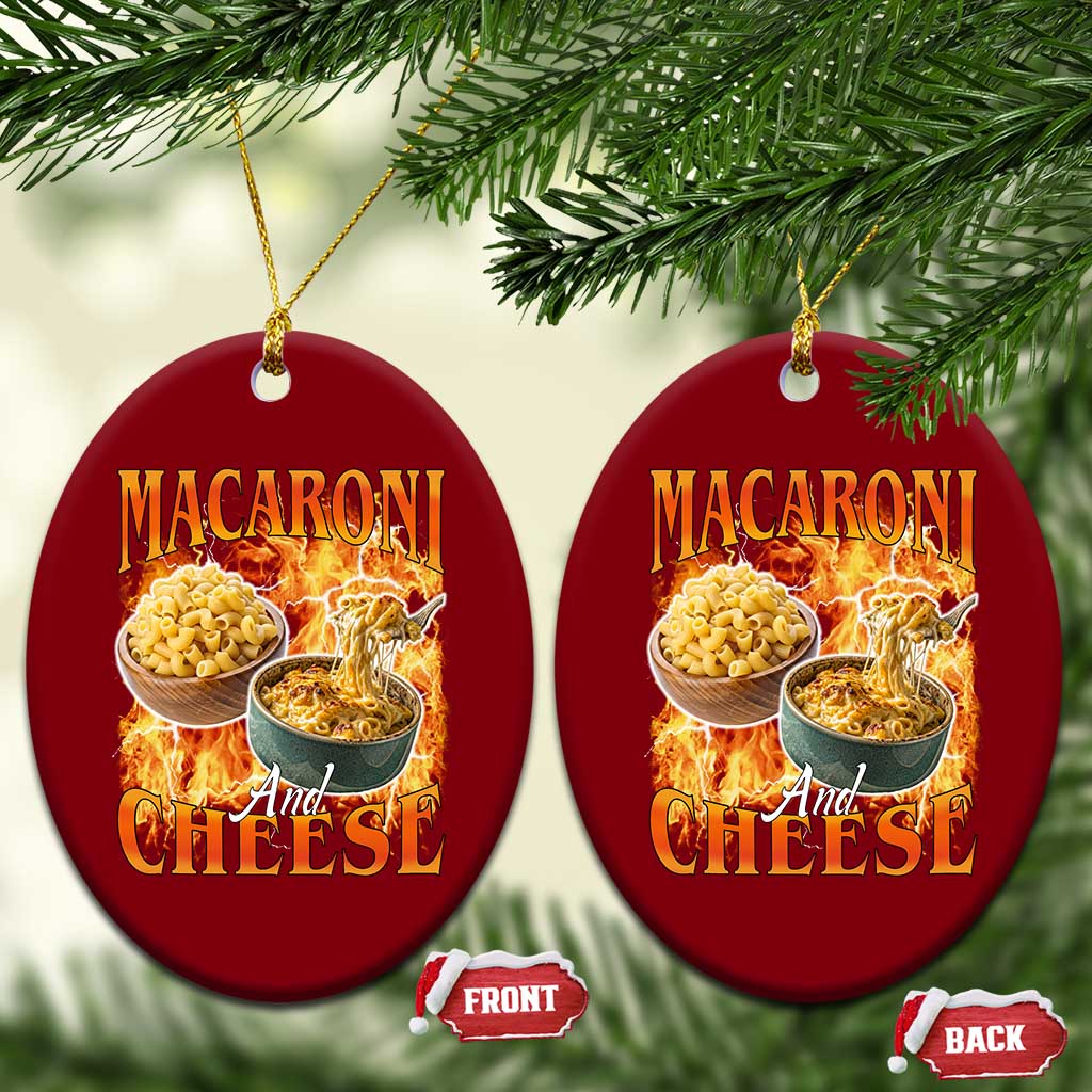 Macaroni And Cheese Meme Ceramic Ornament Vintage 90s Style Funny Foodie Bootleg Graphic
