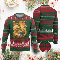 Macaroni And Cheese Meme Ugly Christmas Sweater Vintage 90s Style Funny Foodie Bootleg Graphic