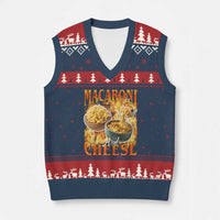 Macaroni And Cheese Meme V-Neck Knit Sweater Vest Vintage 90s Style Funny Foodie Bootleg Graphic