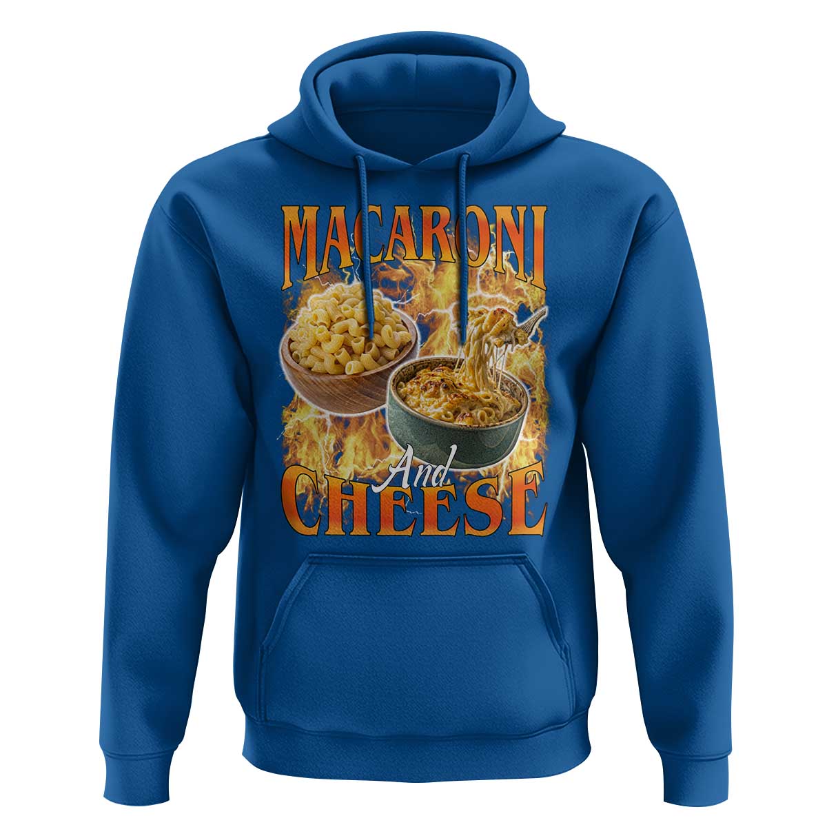 Macaroni And Cheese Meme Hoodie Vintage 90s Style Funny Foodie Bootleg Graphic