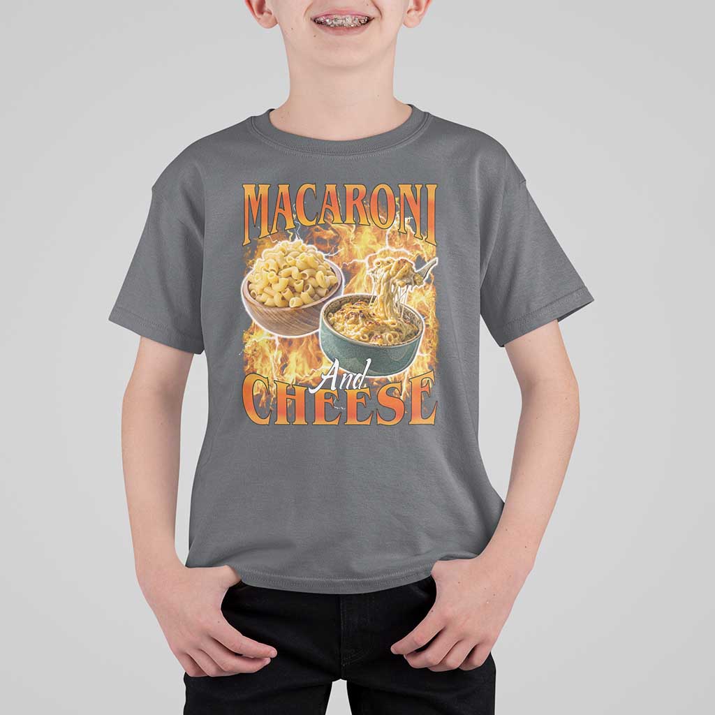 Macaroni And Cheese Meme T Shirt For Kid Vintage 90s Style Funny Foodie Bootleg Graphic