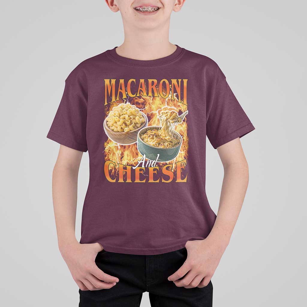 Macaroni And Cheese Meme T Shirt For Kid Vintage 90s Style Funny Foodie Bootleg Graphic