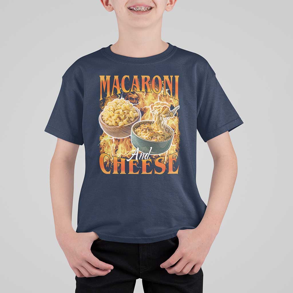Macaroni And Cheese Meme T Shirt For Kid Vintage 90s Style Funny Foodie Bootleg Graphic