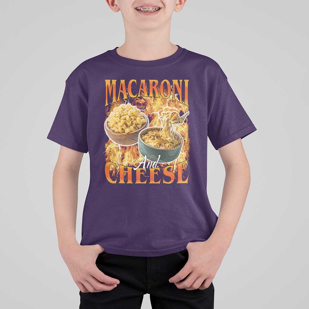 Macaroni And Cheese Meme T Shirt For Kid Vintage 90s Style Funny Foodie Bootleg Graphic