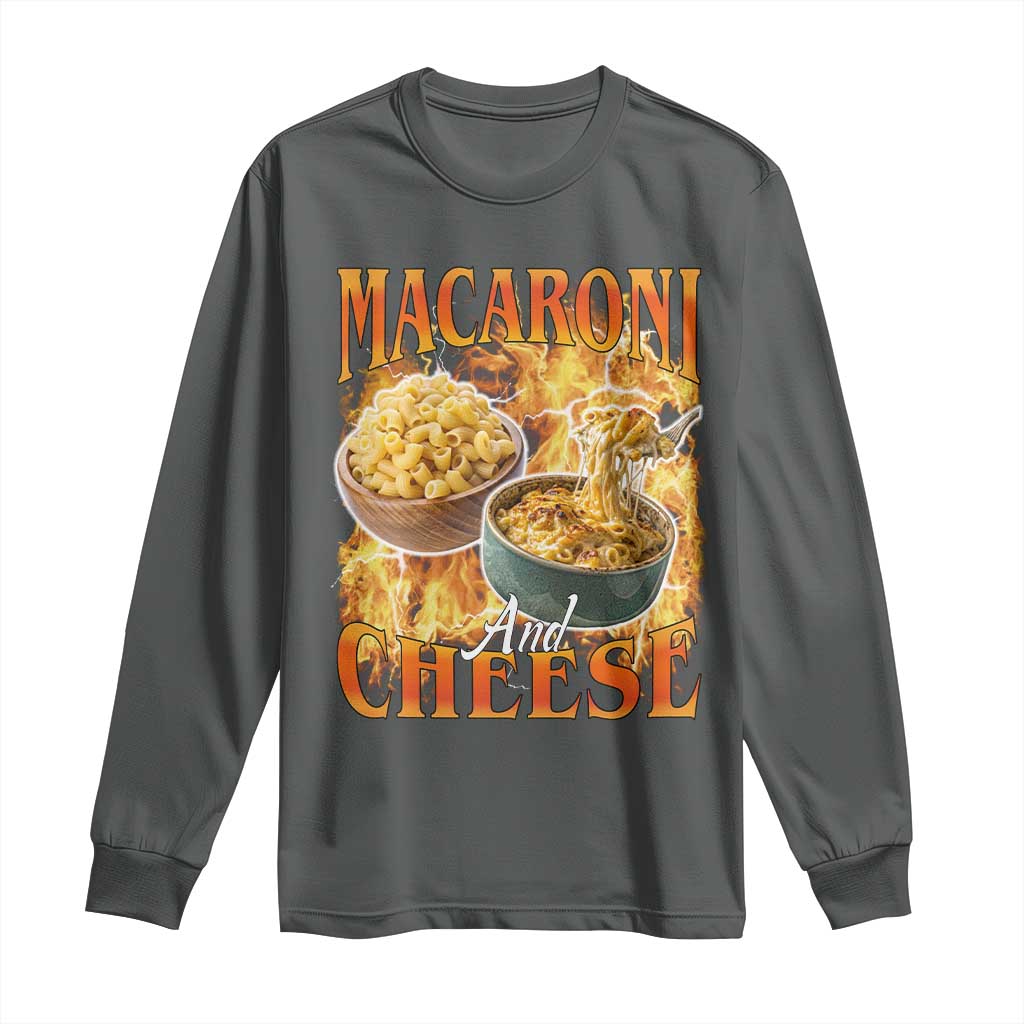 Macaroni And Cheese Meme Long Sleeve Shirt Vintage 90s Style Funny Foodie Bootleg Graphic