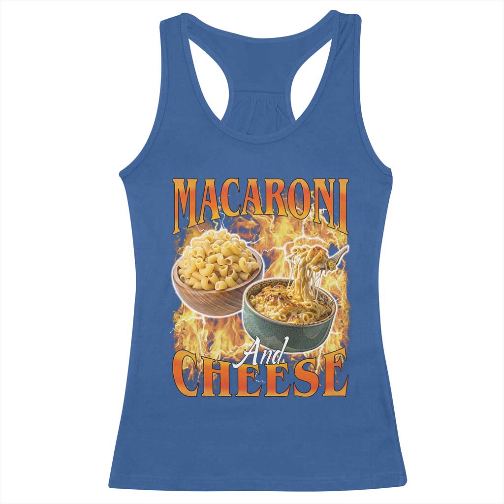 Macaroni And Cheese Meme Racerback Tank Top Vintage 90s Style Funny Foodie Bootleg Graphic