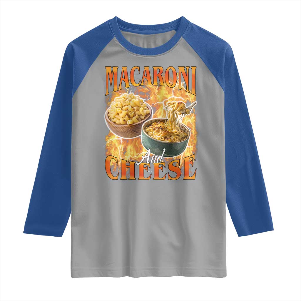 Macaroni And Cheese Meme Raglan Shirt Vintage 90s Style Funny Foodie Bootleg Graphic