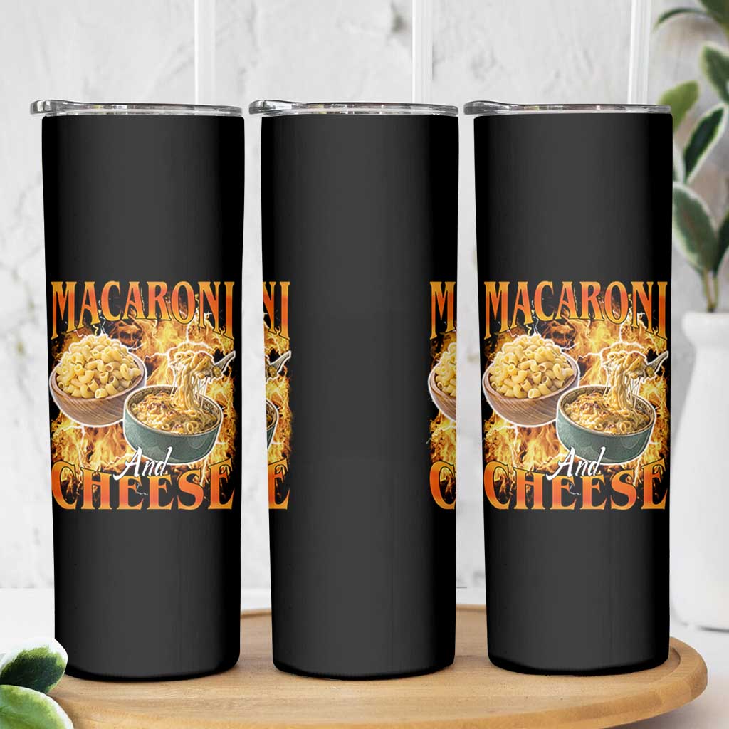 Macaroni And Cheese Meme Skinny Tumbler Vintage 90s Style Funny Foodie Bootleg Graphic