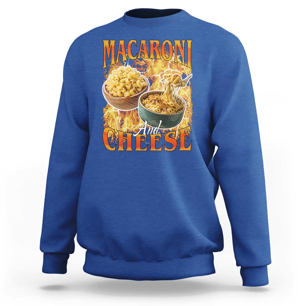 Macaroni And Cheese Meme Sweatshirt Vintage 90s Style Funny Foodie Bootleg Graphic