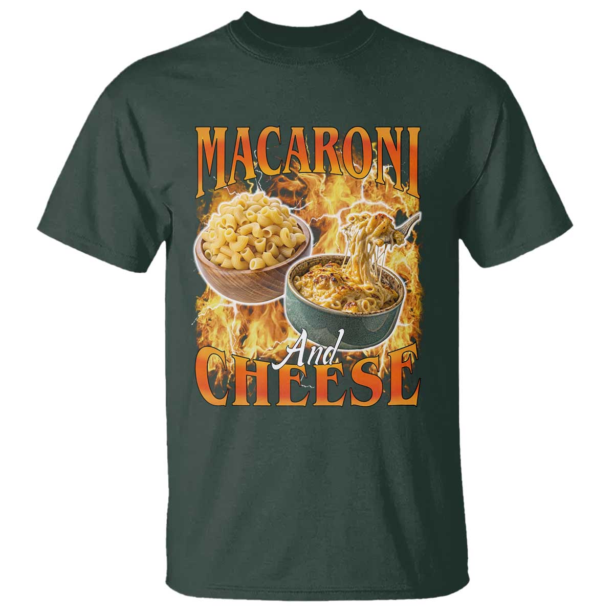 Macaroni And Cheese Meme T Shirt Vintage 90s Style Funny Foodie Bootleg Graphic