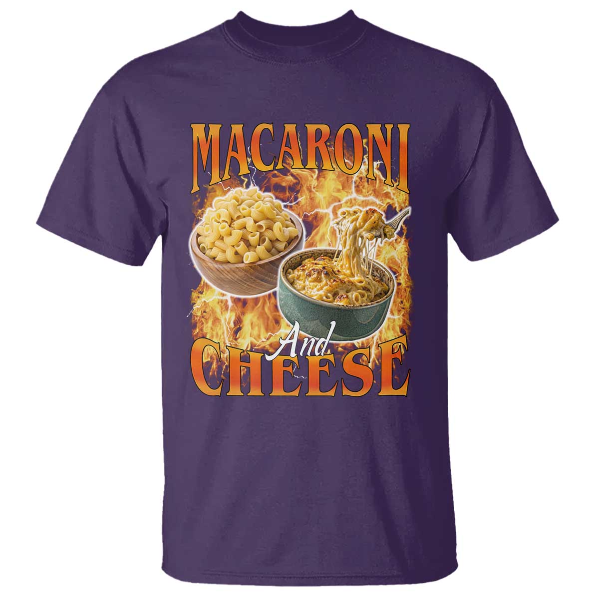 Macaroni And Cheese Meme T Shirt Vintage 90s Style Funny Foodie Bootleg Graphic