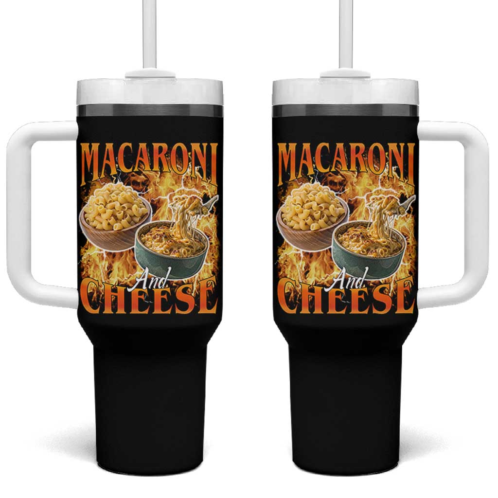 Macaroni And Cheese Meme Tumbler With Handle Vintage 90s Style Funny Foodie Bootleg Graphic