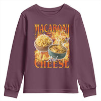 Macaroni And Cheese Meme Youth Sweatshirt Vintage 90s Style Funny Foodie Bootleg Graphic
